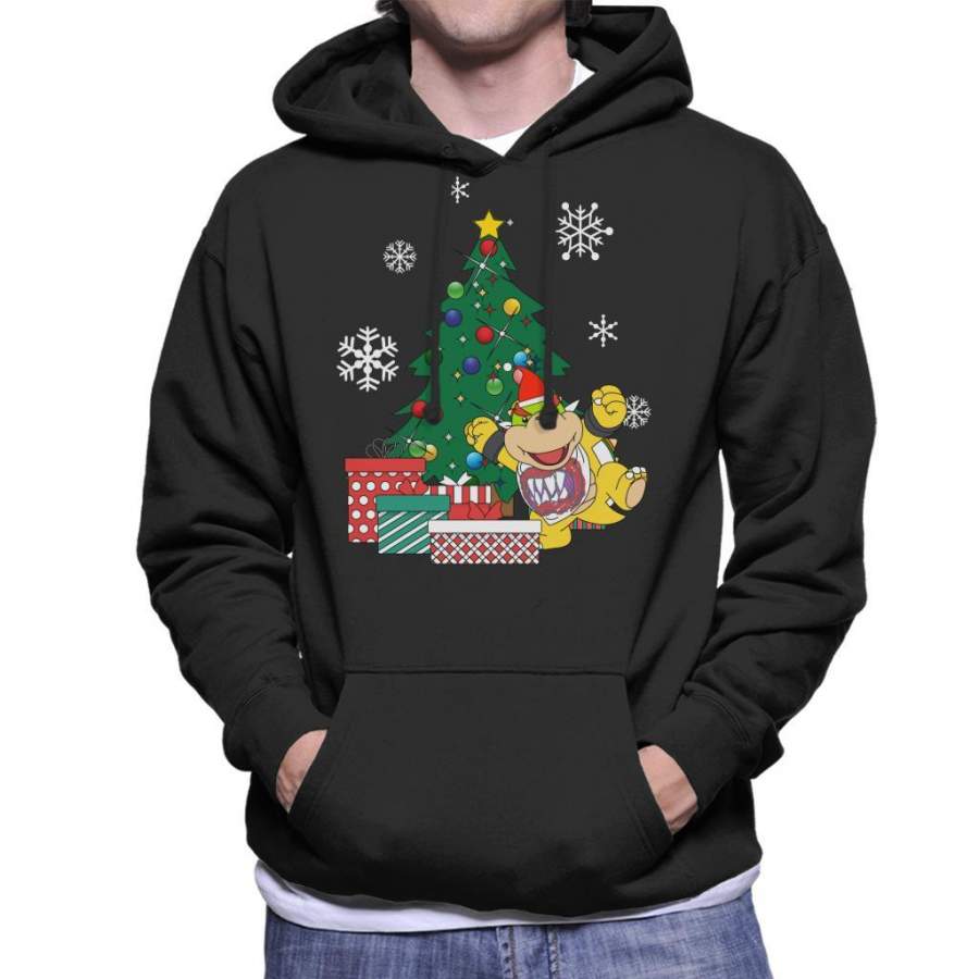 Bowser Jr Around The Christmas Tree Mario Men’s Hooded Sweatshirt