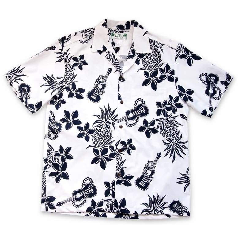 Ukulele Fun White Hawaii Cotton Shirt Ha14748