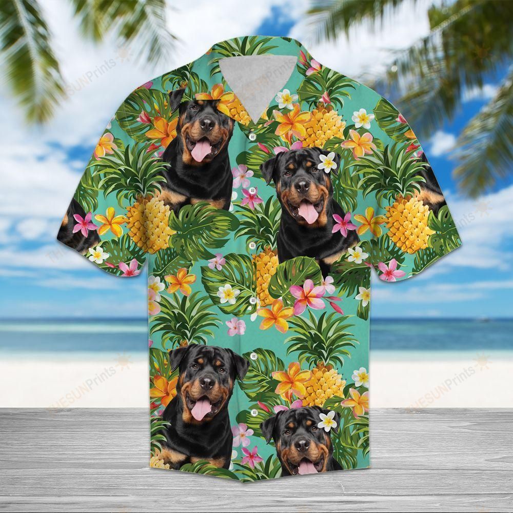 Tropical Pineapple Rottweiler Hawaiian Shirt Ha27231