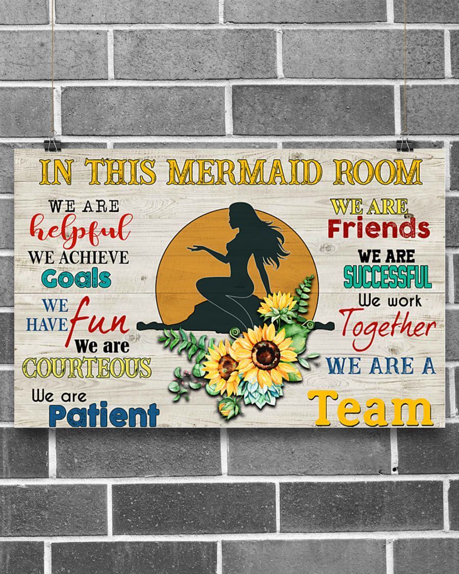 In This Mermaid Room Mermaid Horizontal Canvas And Poster | Wall Decor Visual Art