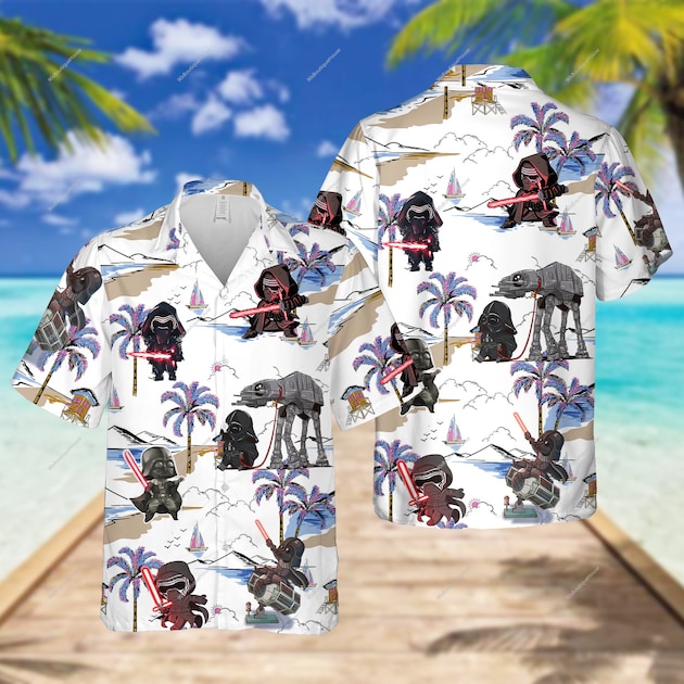 Darth Vader Hawaiian Shirt, Darth Vader Hawaii Tee, Darth Vader Button