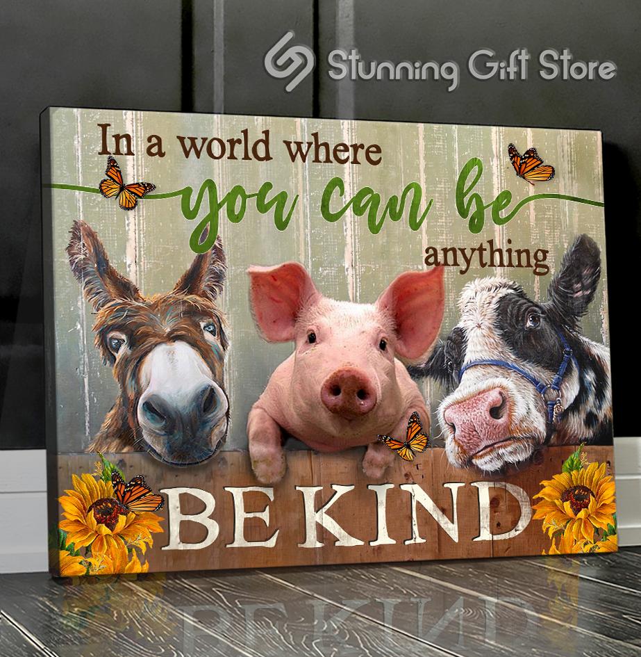 Stunning Gift Farm Animals Canvas You Can Be Anything Wall Art Decor