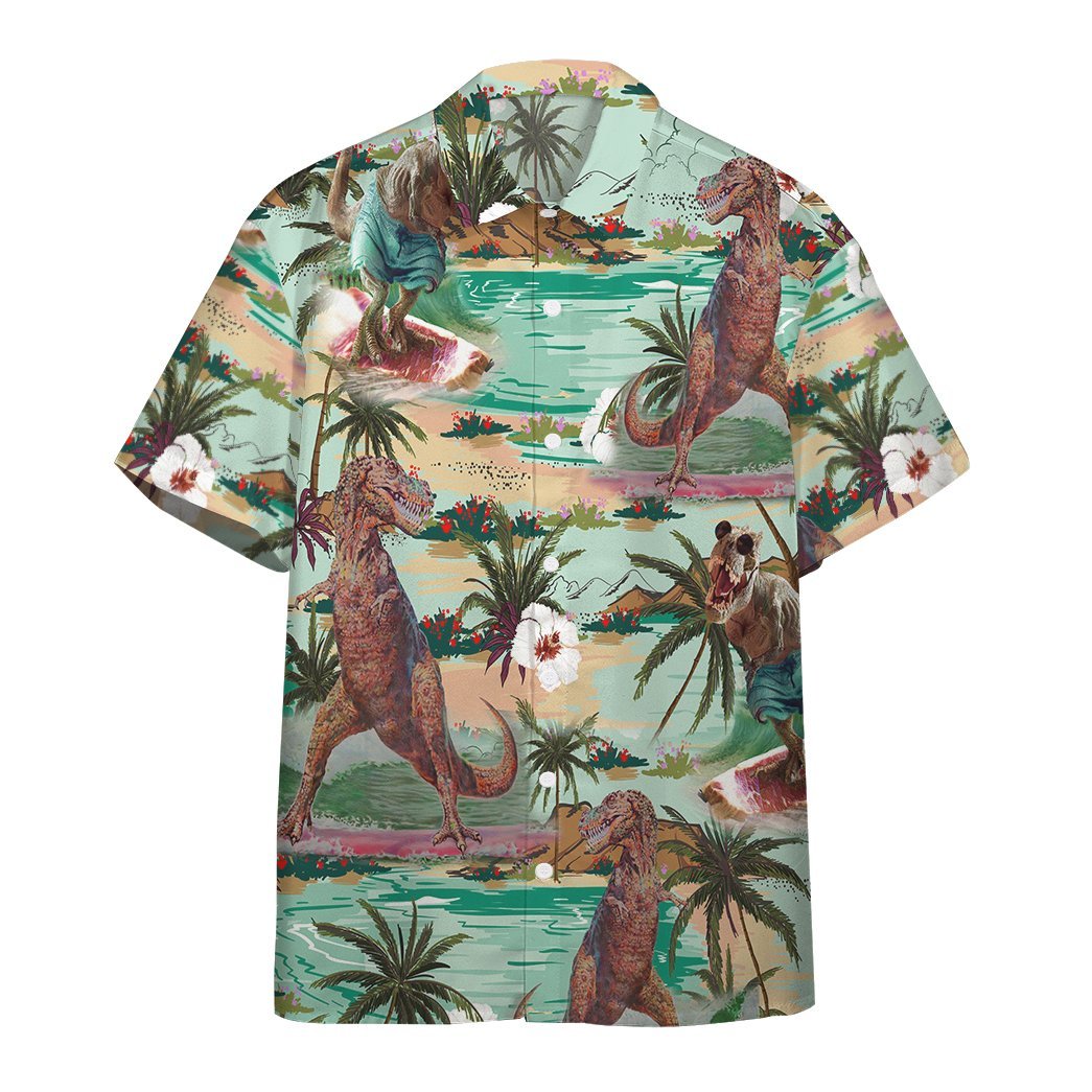 Dinosaurs Surfing All Over Printed Hawaiian Shirt Ha62783