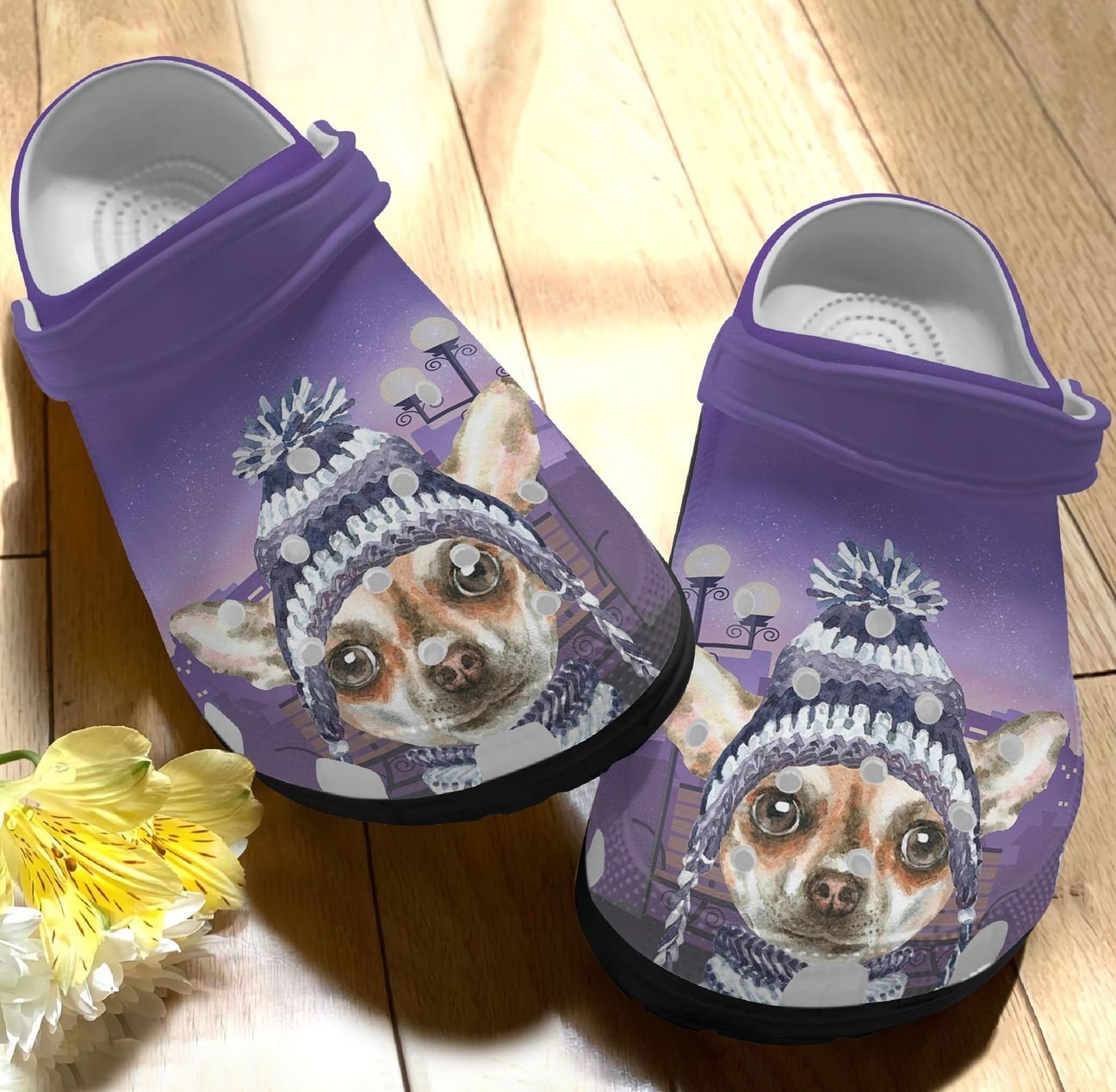 Chihuahua Personalized Clog, Custom Name, Text, Color, Number Fashion Style For Women, Men, Kid, Print 3D Winter Chihuahua