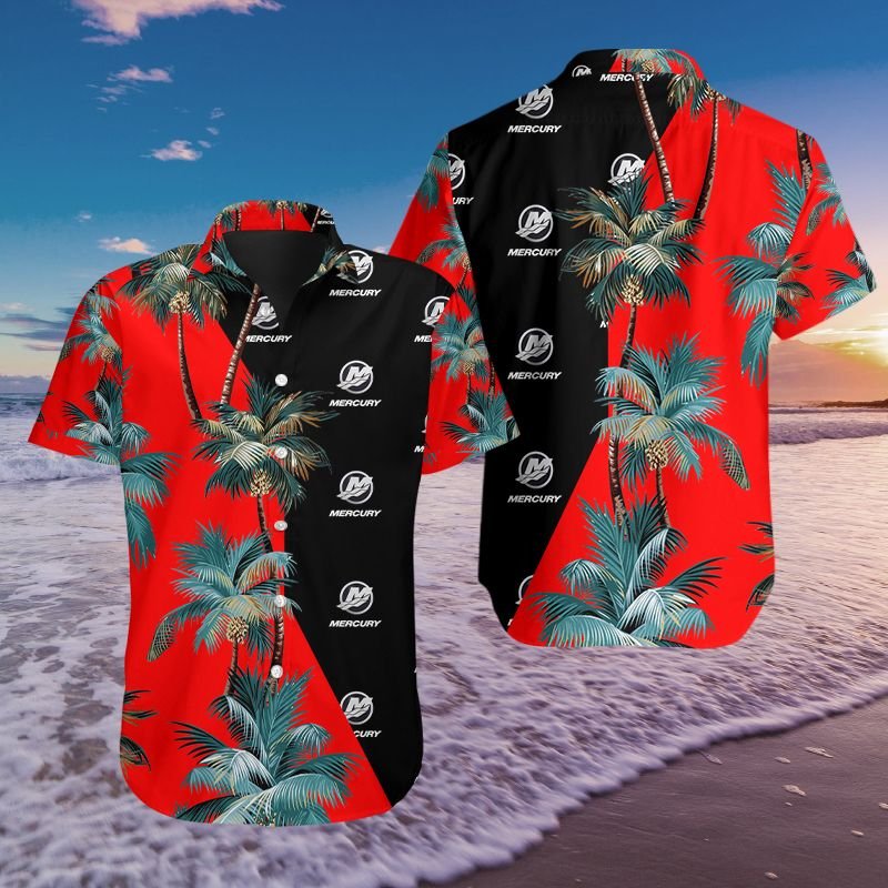 3D All Over Printed Mercury Marine Ttt-Hl Hawaiian Shirts Ver 2 (Red)