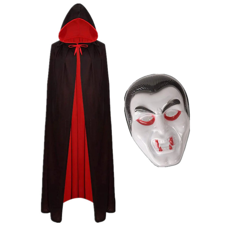 Anime Vampire Cape Halloween Witch Robe Cosplay Costume Adults and Children Festive Mask Hooded Cape alx