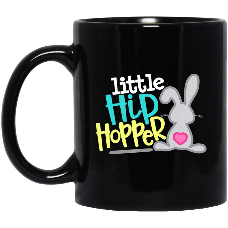 Little Hip Hopper With Funny Bunny Happy Easter Day 11oz 15oz Black Mug Happy Easter Day Funny Colors Eggs Bunny Ears Peeps Cute