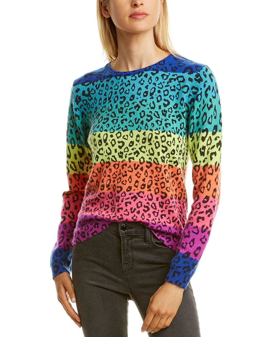 Scott & Scott London Rainbow Animal Print Cashmere Sweater