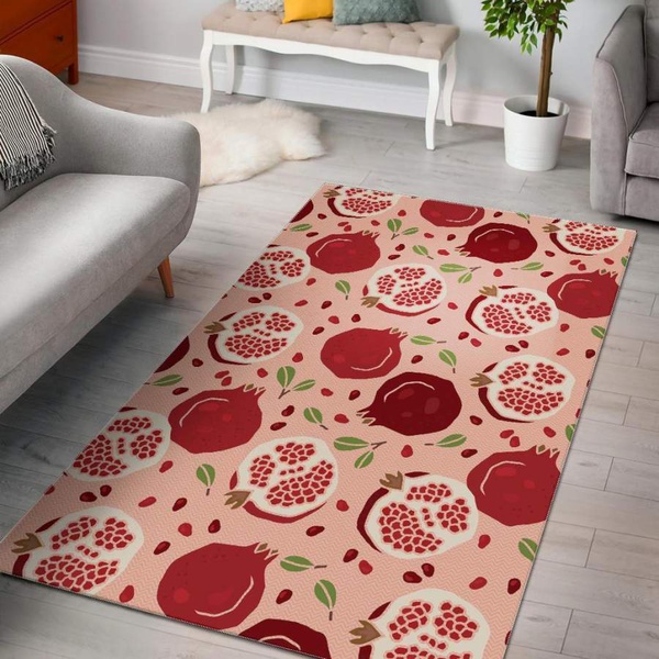 Pomegranate Pattern Print Area Rug