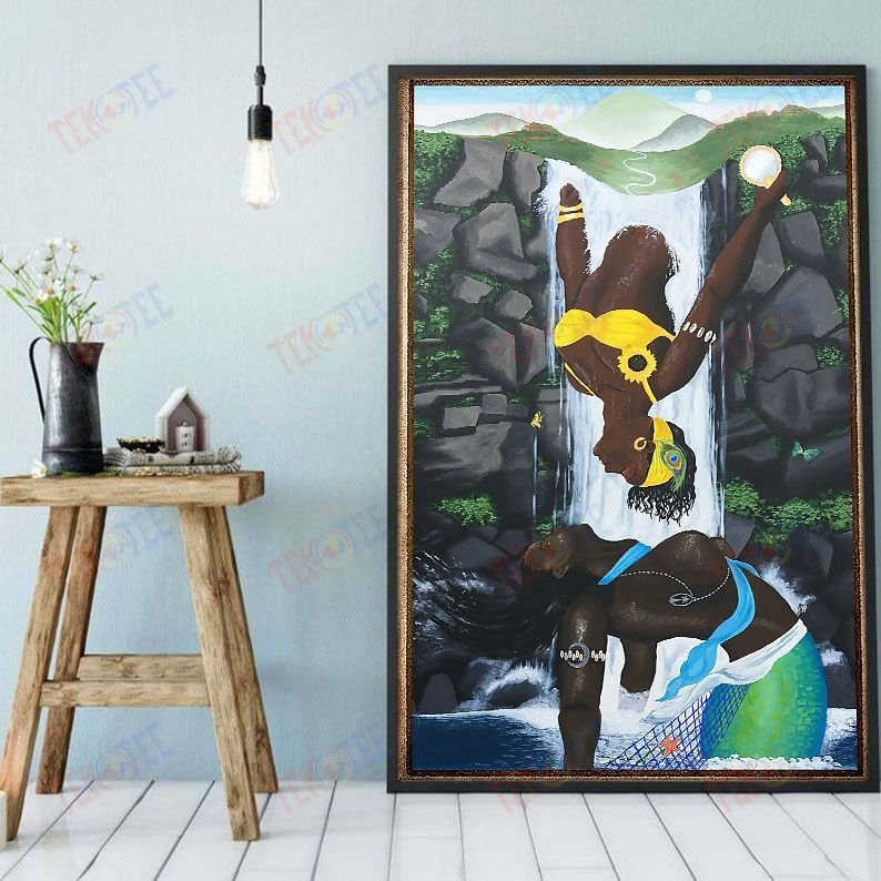 Nice African Custom Canvas Prints Adorable Brown Skin Poster Art Print Black Woman Sign African Man Artistic Dorm Room Canvas