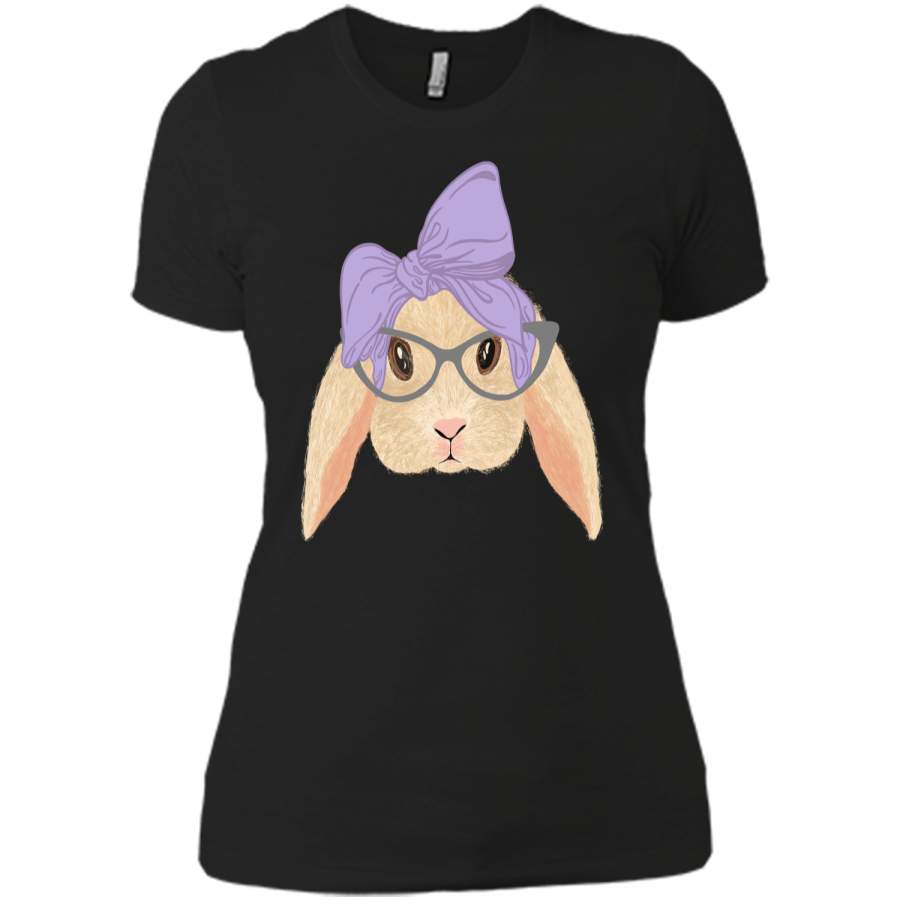 Cute Hipster Easter Bunny Shirt Funny Rabbit for Girls Next Level Ladies Boyfriend Tee