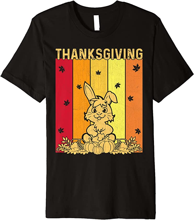 Thanksgiving Retro Bunny Matching Family Pajamas Premium T-Shirt