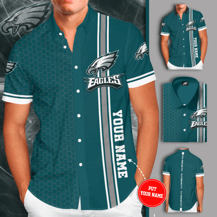 Custom Name Philadelphia Eagles Hawaiian Aloha Shirt For Sale