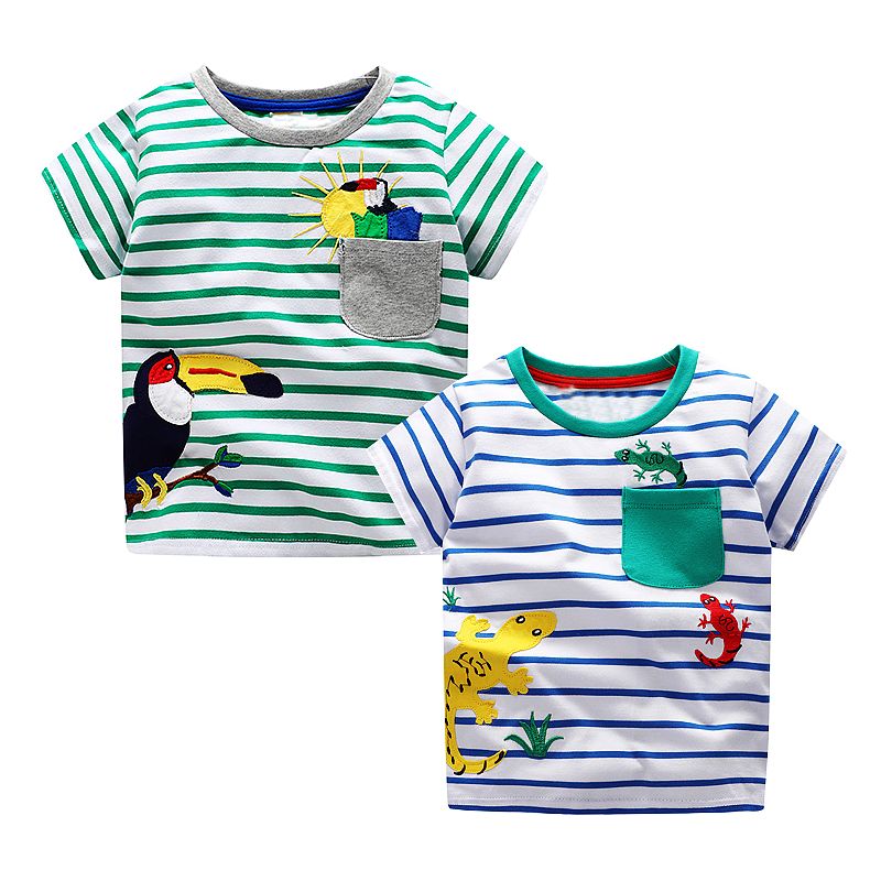 2Pcs Baby Boys T Shirts Animal Pattern Kids T-Shirts For  Boys Clothes Children Short Sleeve