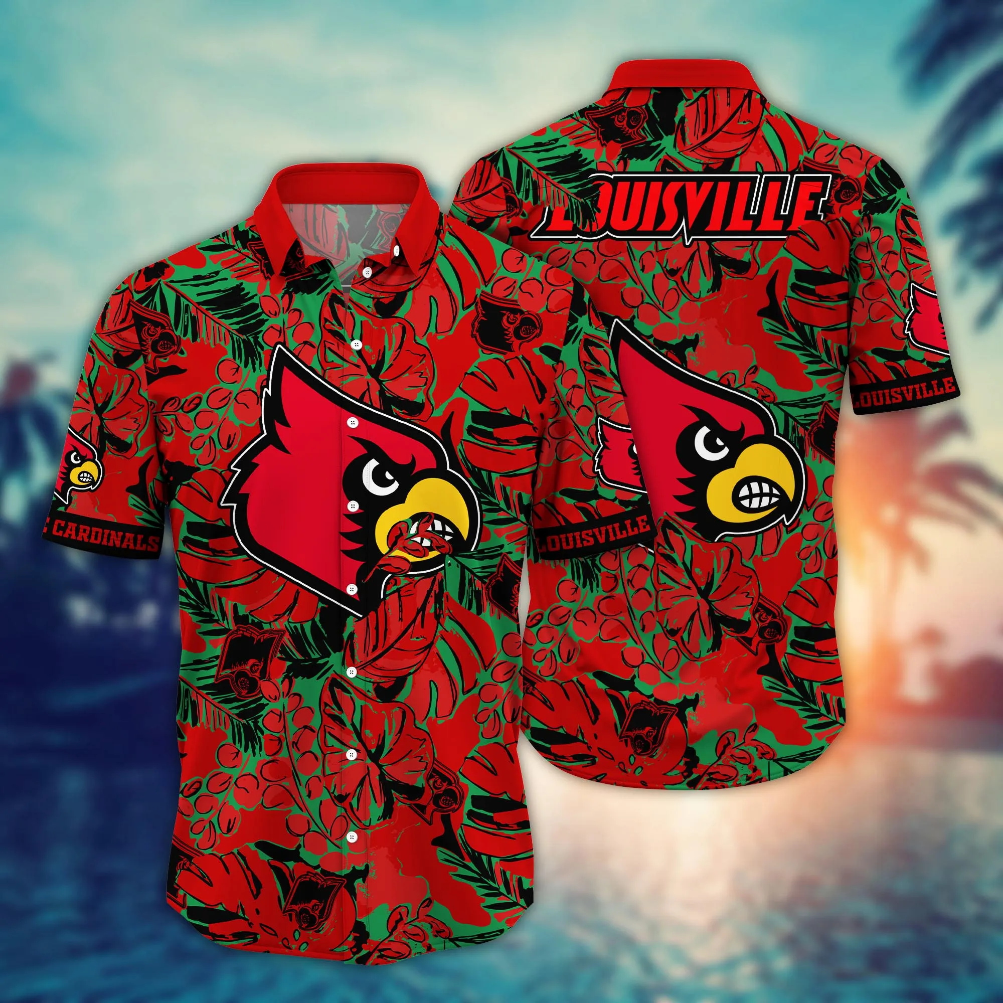 Louisville Cardinals NCCA Hawaiian Shirt Shorts Aloha Shirt