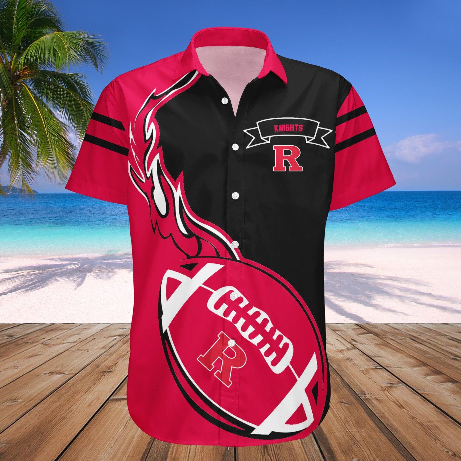 Rutgers Scarlet Knights Hawaii Shirt Flame Ball – NCAA