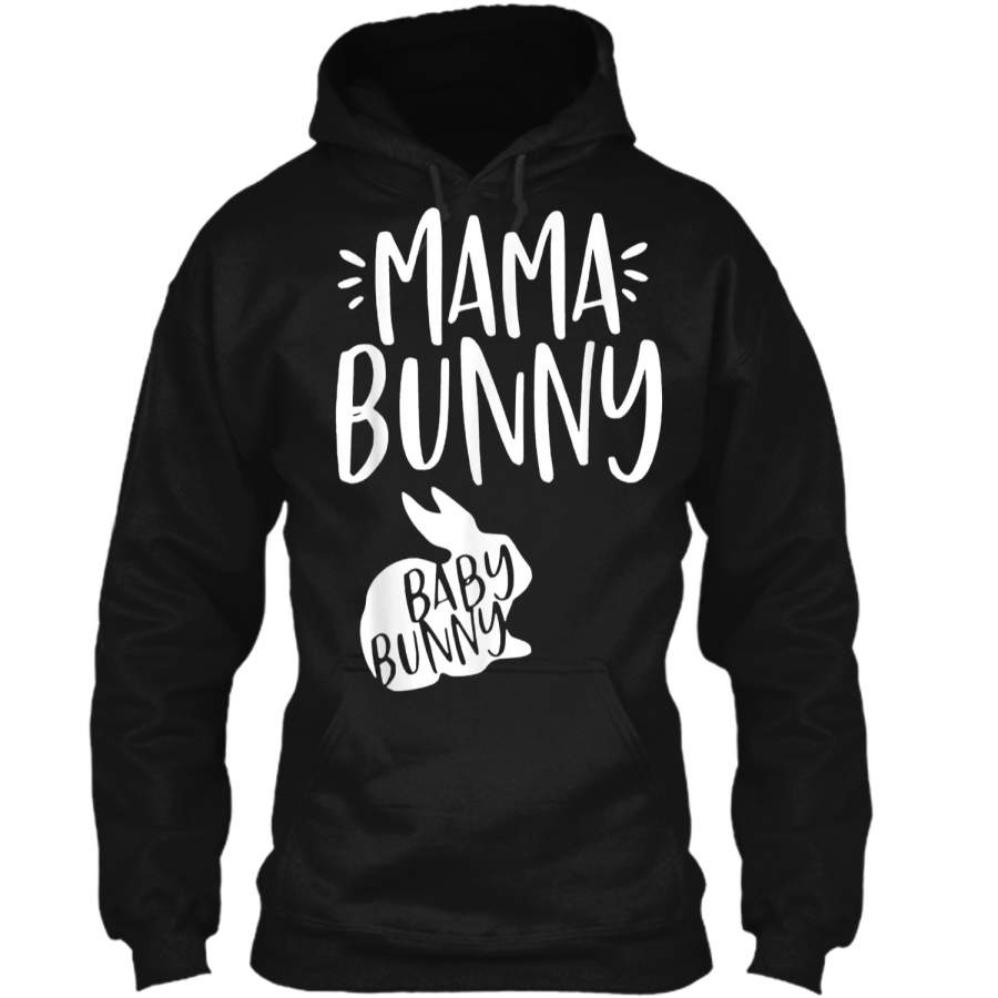 Mama Bunny Baby Bunny  – Funny Couple Gift  Pullover Hoodie 8 oz