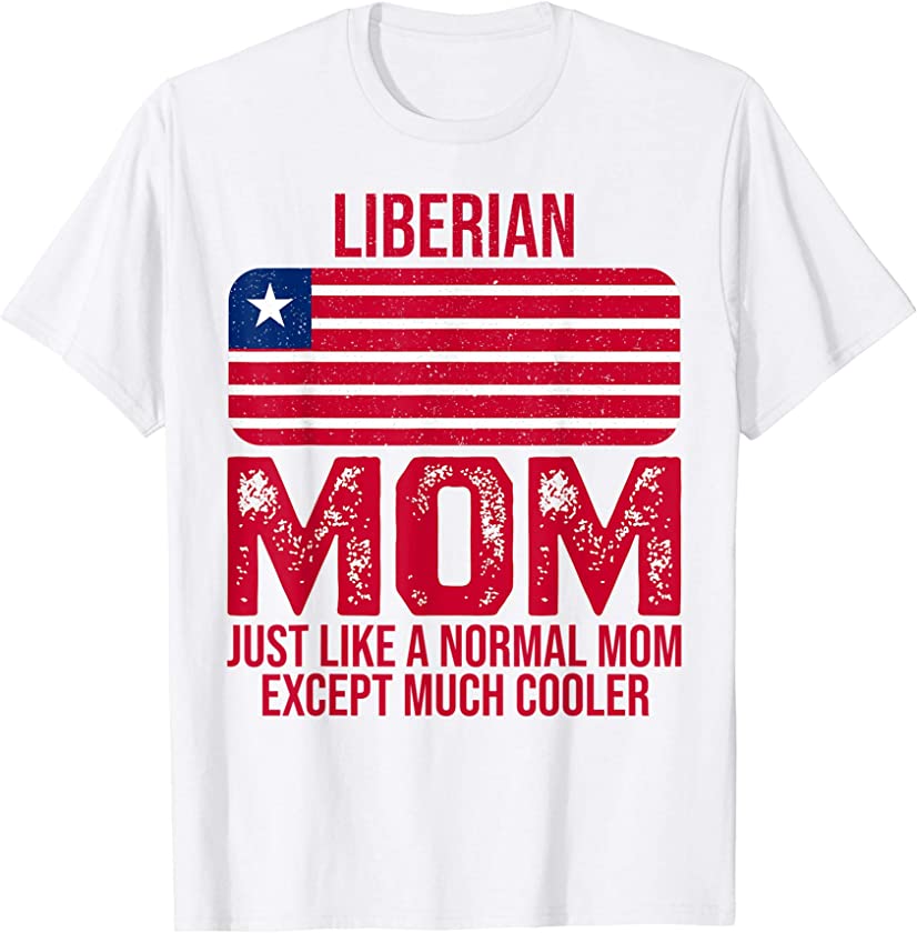 Vintage Liberian Mom Liberia Flag Design For Mother’s Day T-Shirt