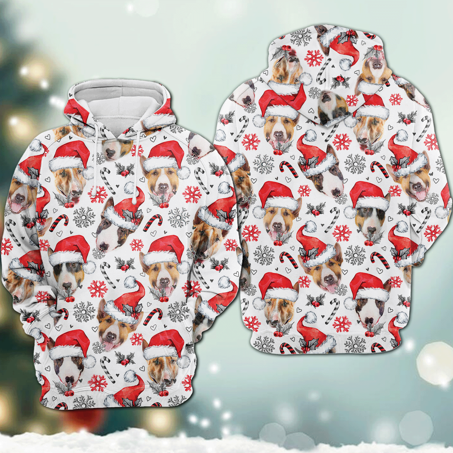 Bull Terrier – Christmas Decor – 3D Hoodie