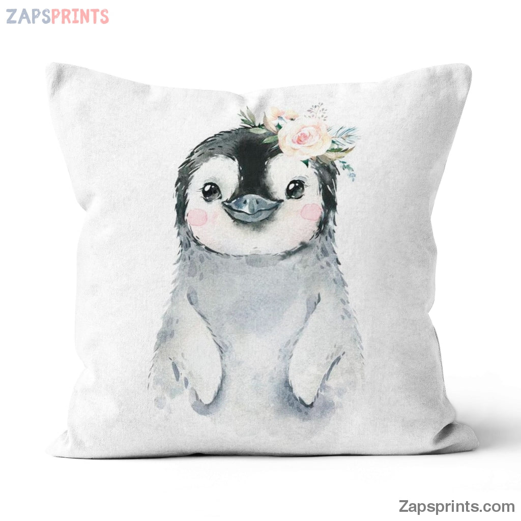 Penguin Custom Canvas Pillow Snowy Penguin – Canvas Pillow