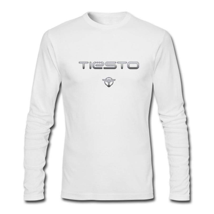 Boy Mens Tiesto Letter Fonts Bird Logo Long Sleeve Tshirt Tee