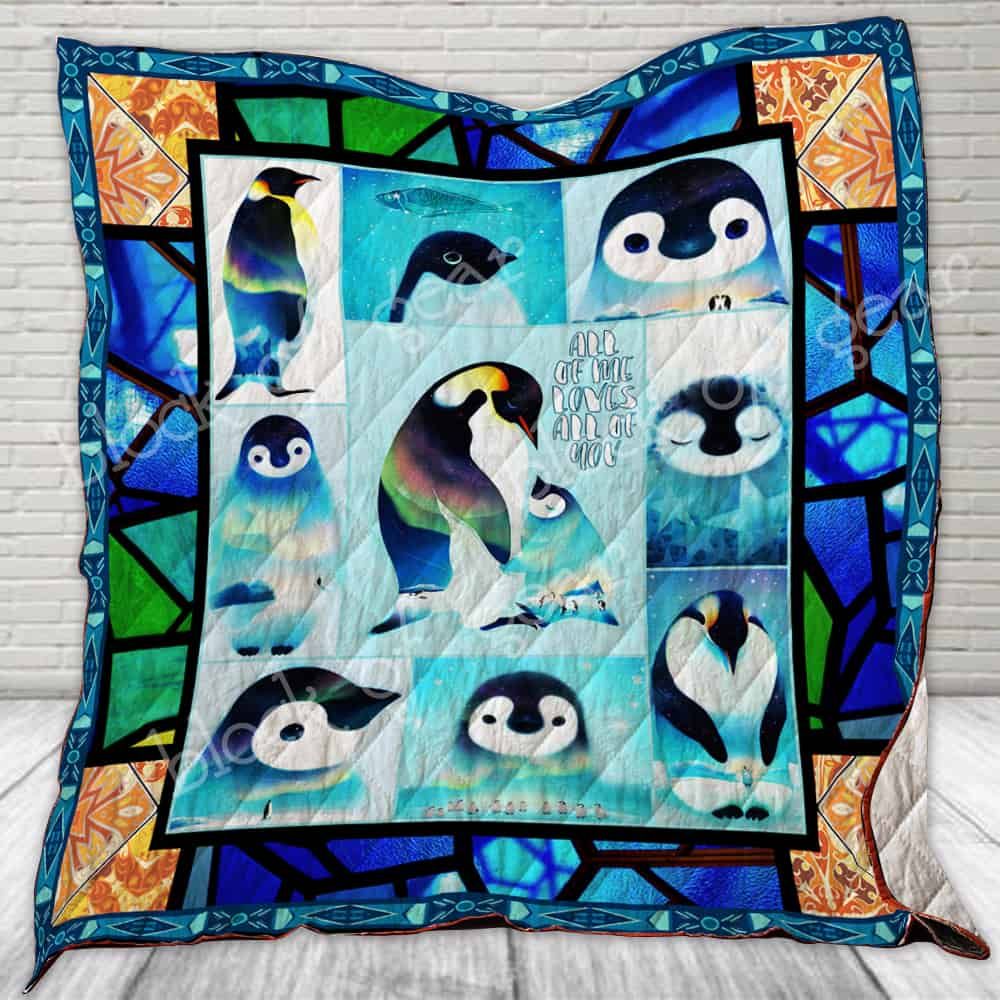 All Of Me Loves All Of You Penguin Cl22100026Mdq Quilt Blanket