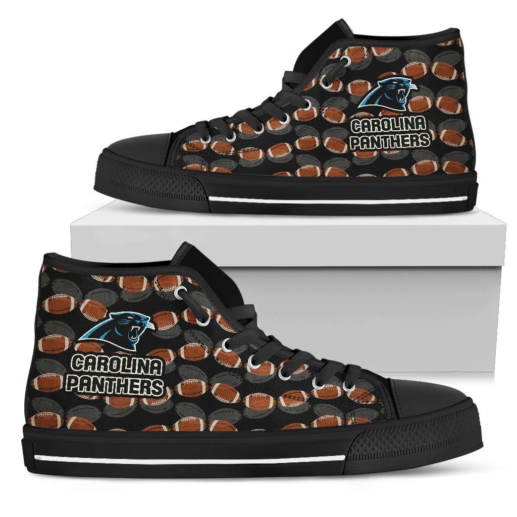 Wave Of Ball Carolina Panthers High Top Shoes