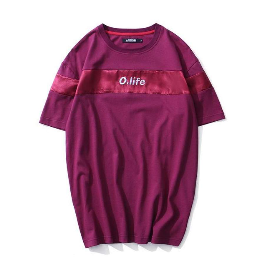 Summer Latest Street wear For Men Hip Hop Street Wear Wine Navy Patch T shirt