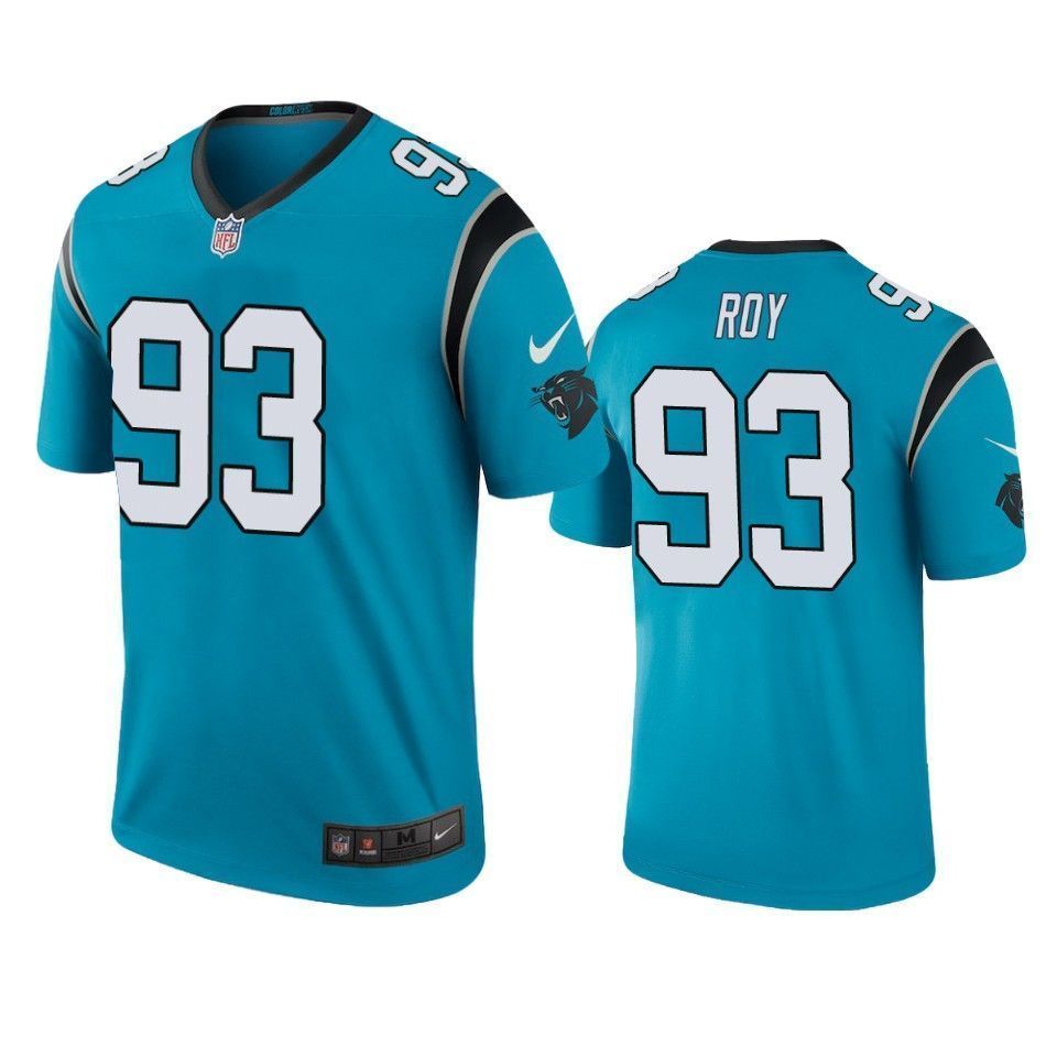 Carolina Panthers Bravvion Roy Blue Color Rush Legend 3D Jersey