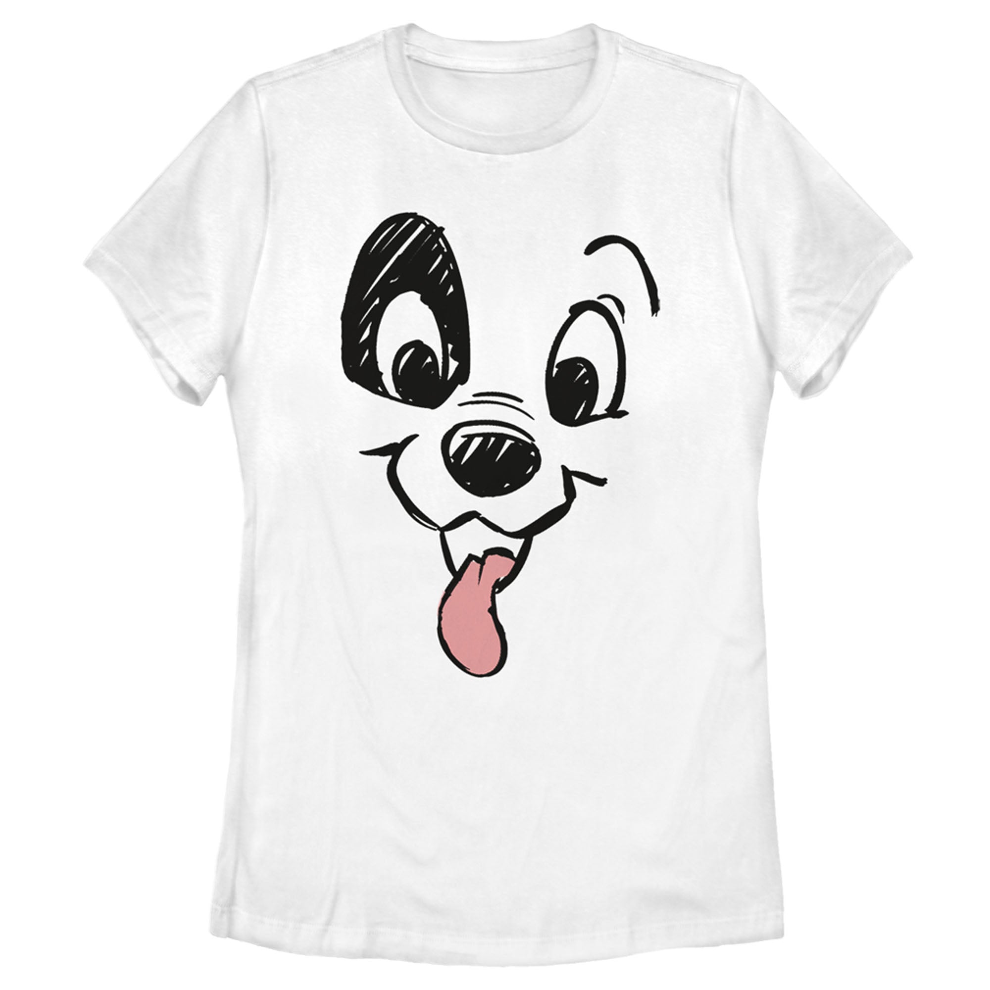 Women’S One Hundred And One Dalmatians Happy Patch With Tongue Out T-Shirt