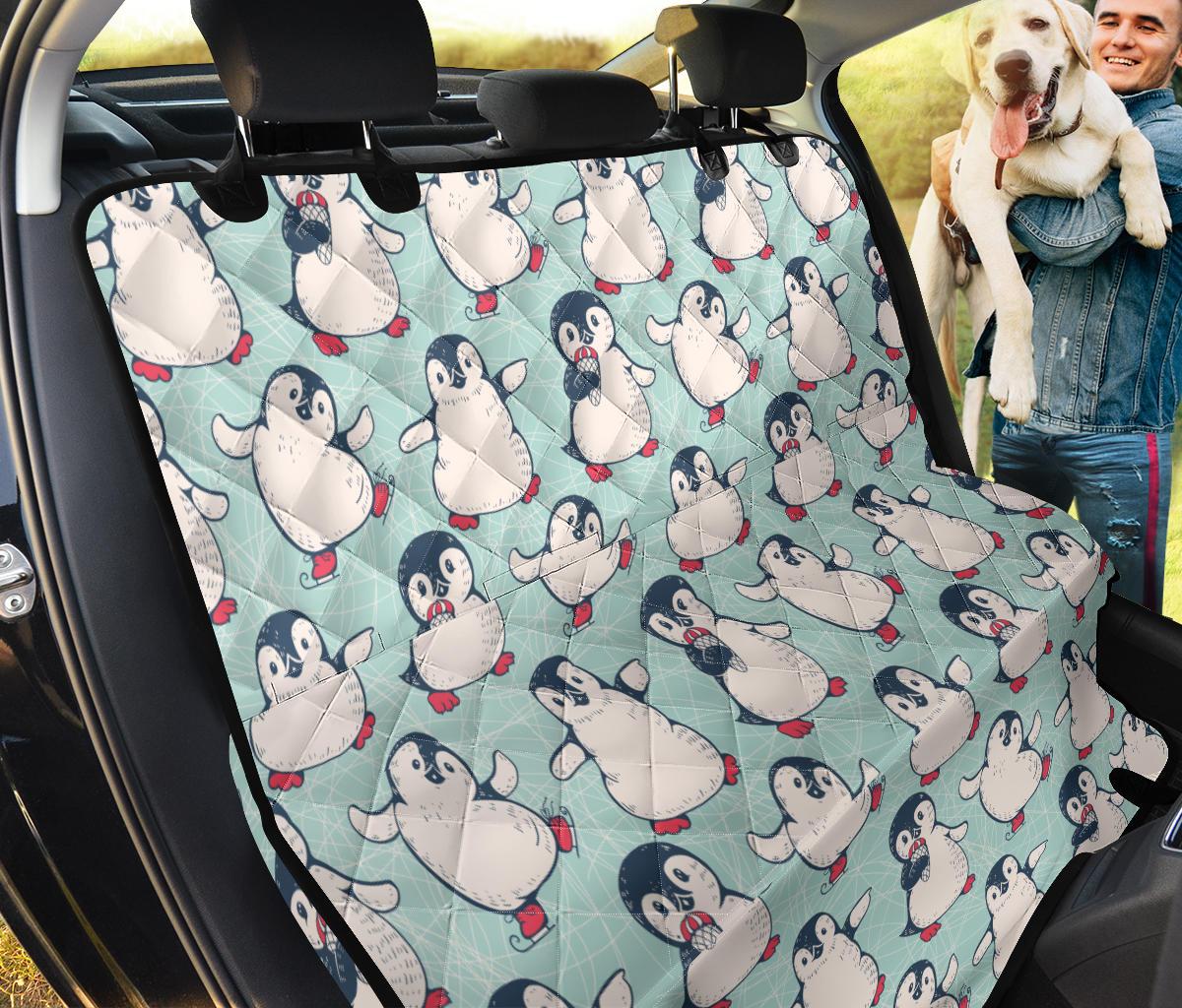 Cute Penguin Pattern Dog Car Seat Covers