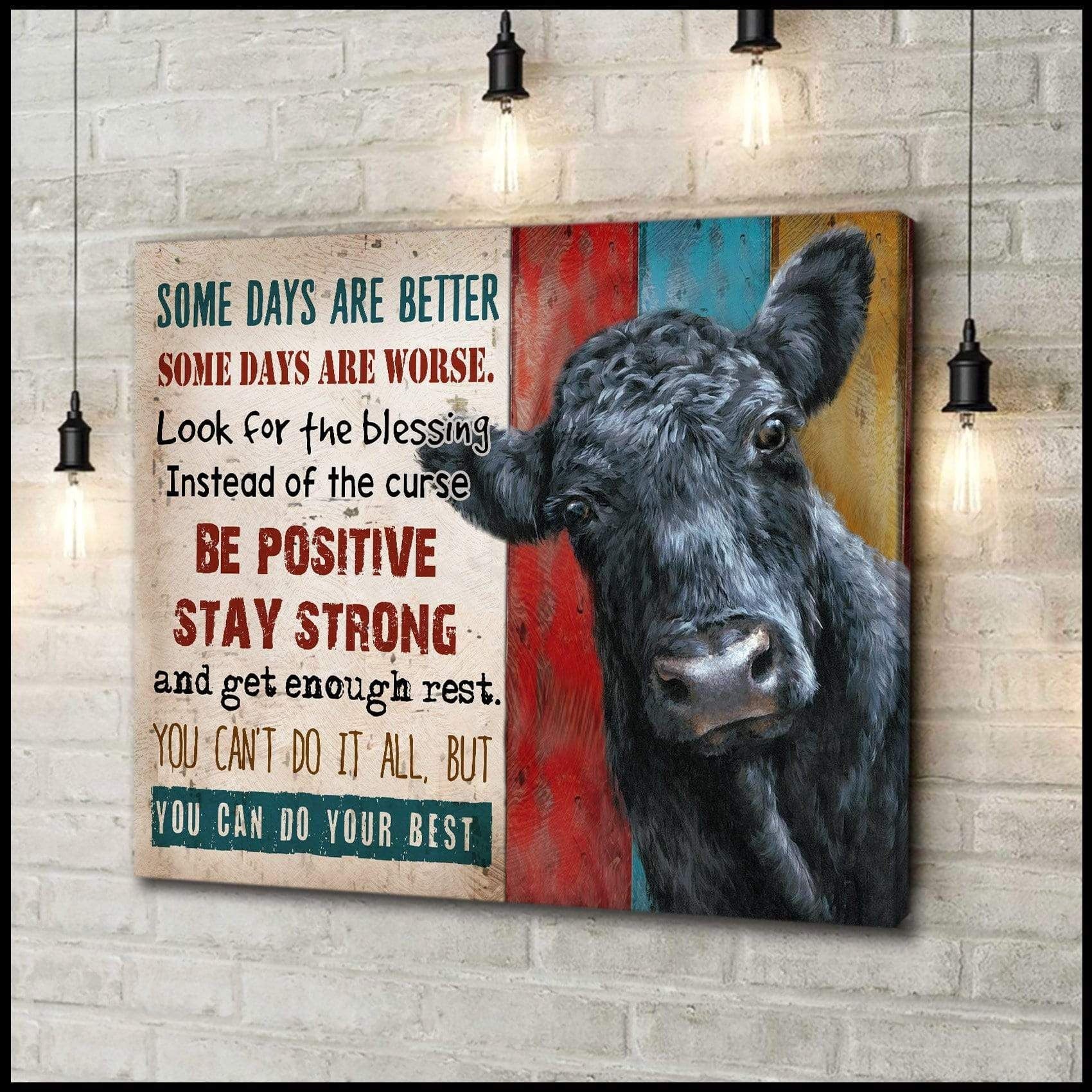 Canvas – Angus Cows – Some Days Gift For Family, Wall Art Decor, Canvas Print, Home Decor