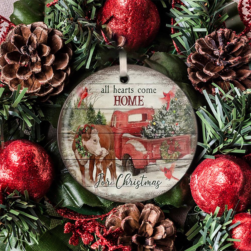 Christmas Gift For Family Gift For Friends All Hearts Come Home For Christmas Ornament