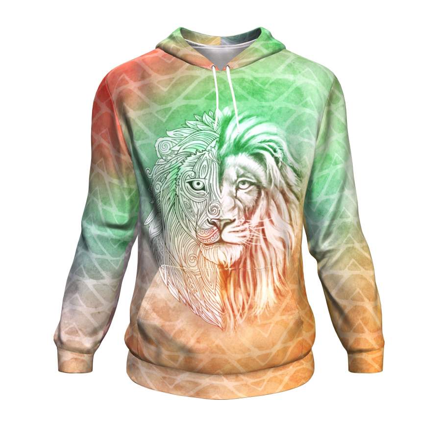 2-faced Lion All-Over Hoodie