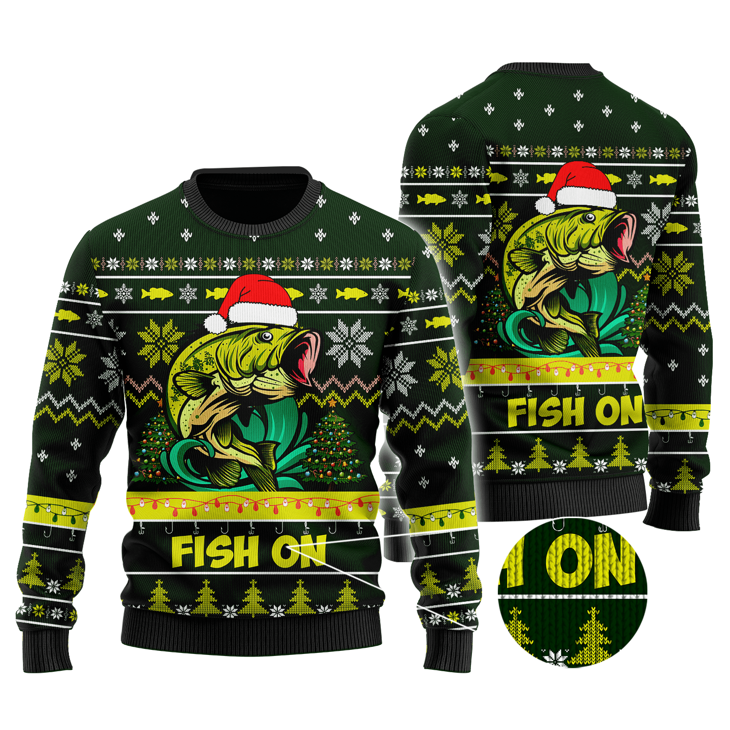 Bass Fishing Ugly Christmas Sweater | Unisex | Full Size | Adult | Colorful | US3709