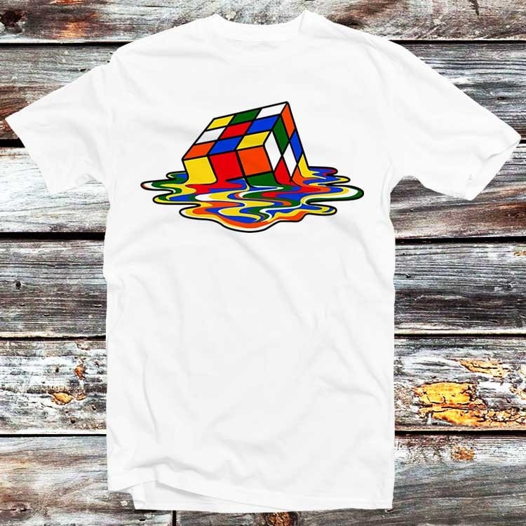 Melted Rubix Cube T Shirt Worn by Sheldon Cooper Funny Mens Womens Unisex Best Gift Tv Show Smart Nerd Top Tee B179