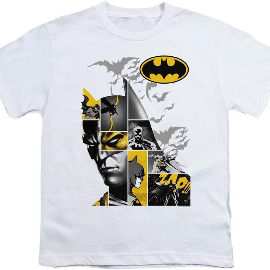 Youth Caped Crusader Collage Batman Shirt