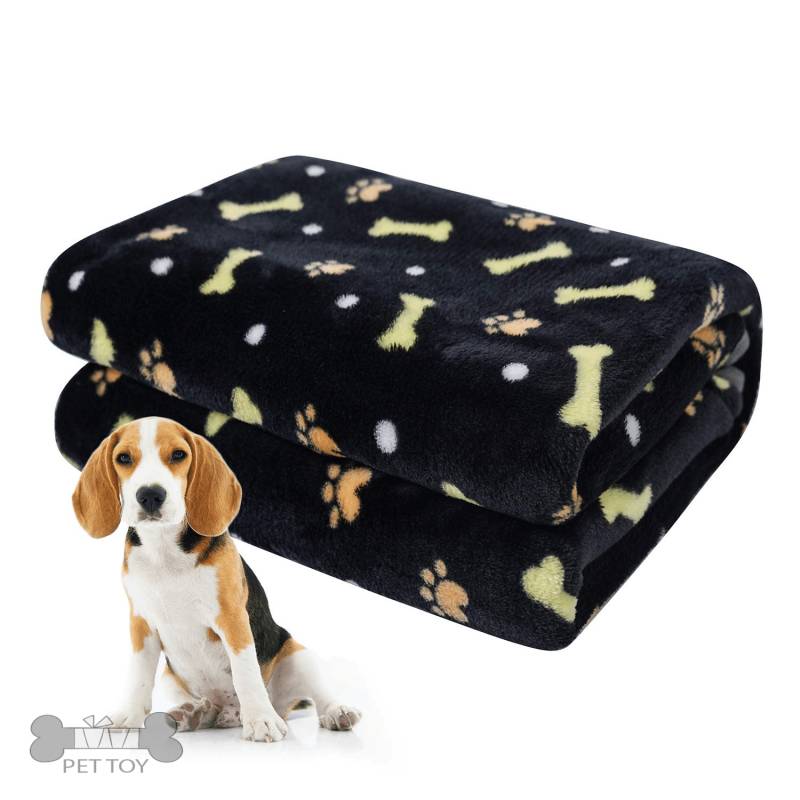 Pet Blanket Super Soft Fluffy Premium Fleece Paw Foot Print Warm Flannel Throw for Dog Puppy Cat