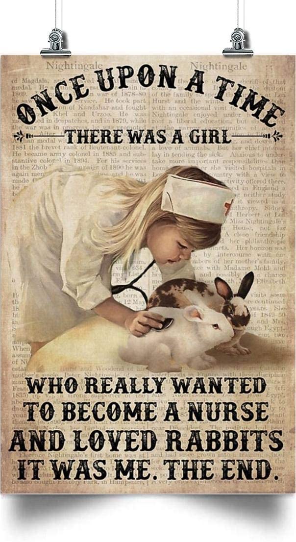 Once Upon A Time Vertical Poster-A Girls Wanted To Become A Nurse And Loved Rabbits-Home Decoration Poster, Wall Poster, Home And Room Decoration, Gifts For Friends And Relatives, Souvenirs.