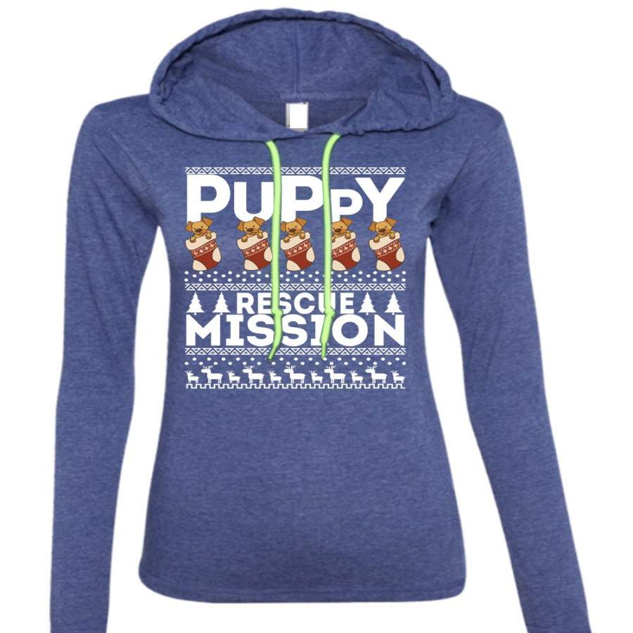 Puppy Rescue Mission T Shirt, This Girl Loves Christmas T Shirt (Anvil Ladies Ringspun Hooded)