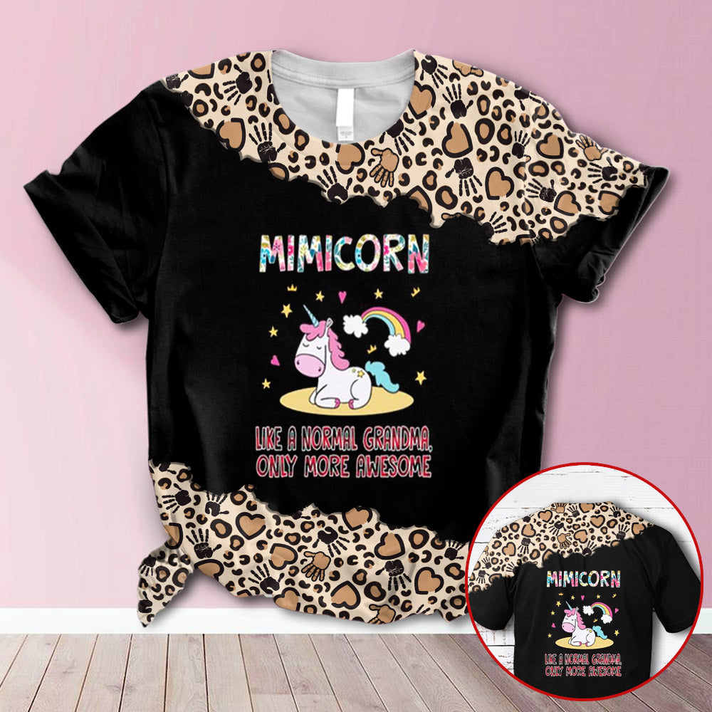 Personalized Mimicorn Leopard All Over Print Shirts, 3D Hoodie, Sweatshirt, Shirt And Polo For Grandma Hn98 Trhn