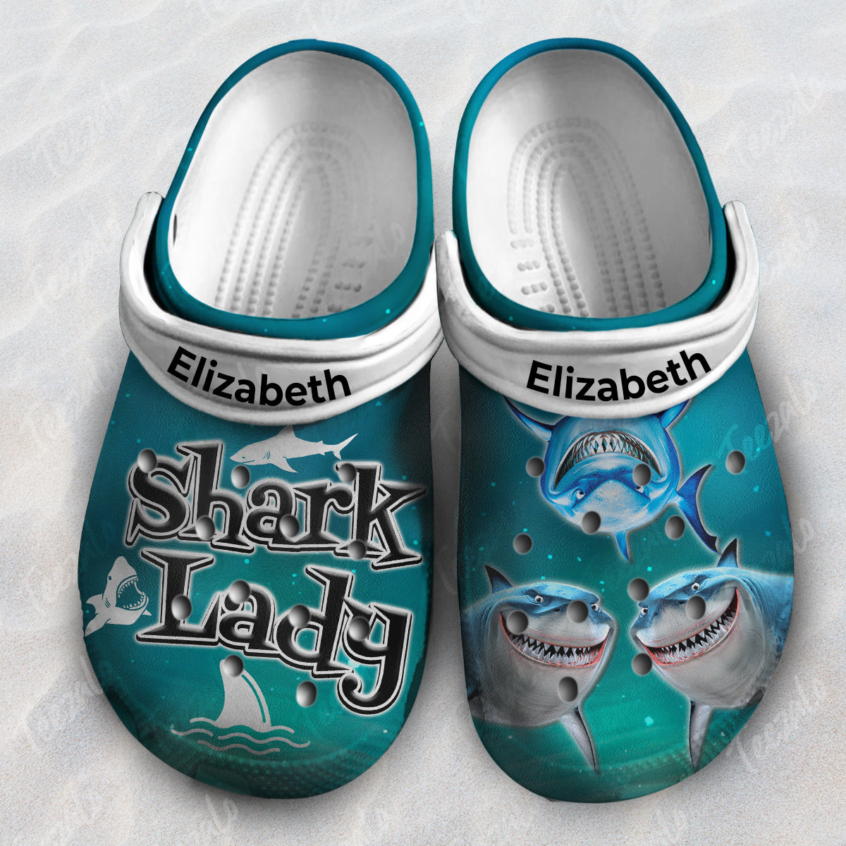 Shark Lady Personalized Clogs Shoes