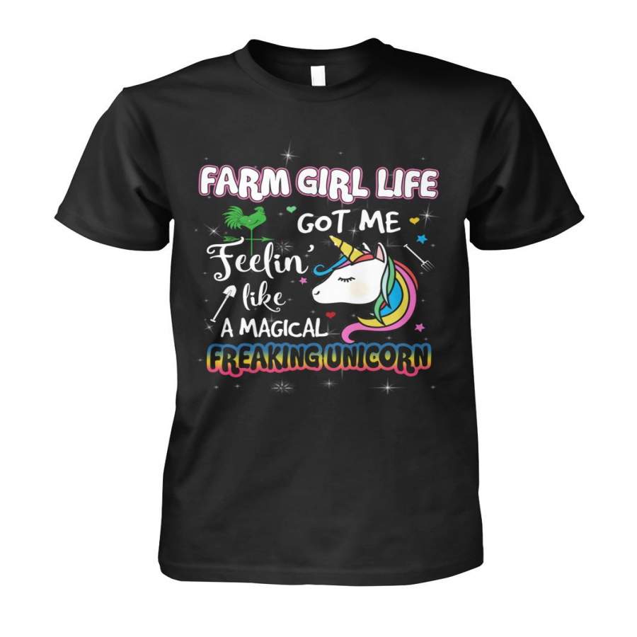 Farm Girl Life Freaking Unicorn T-Shirts