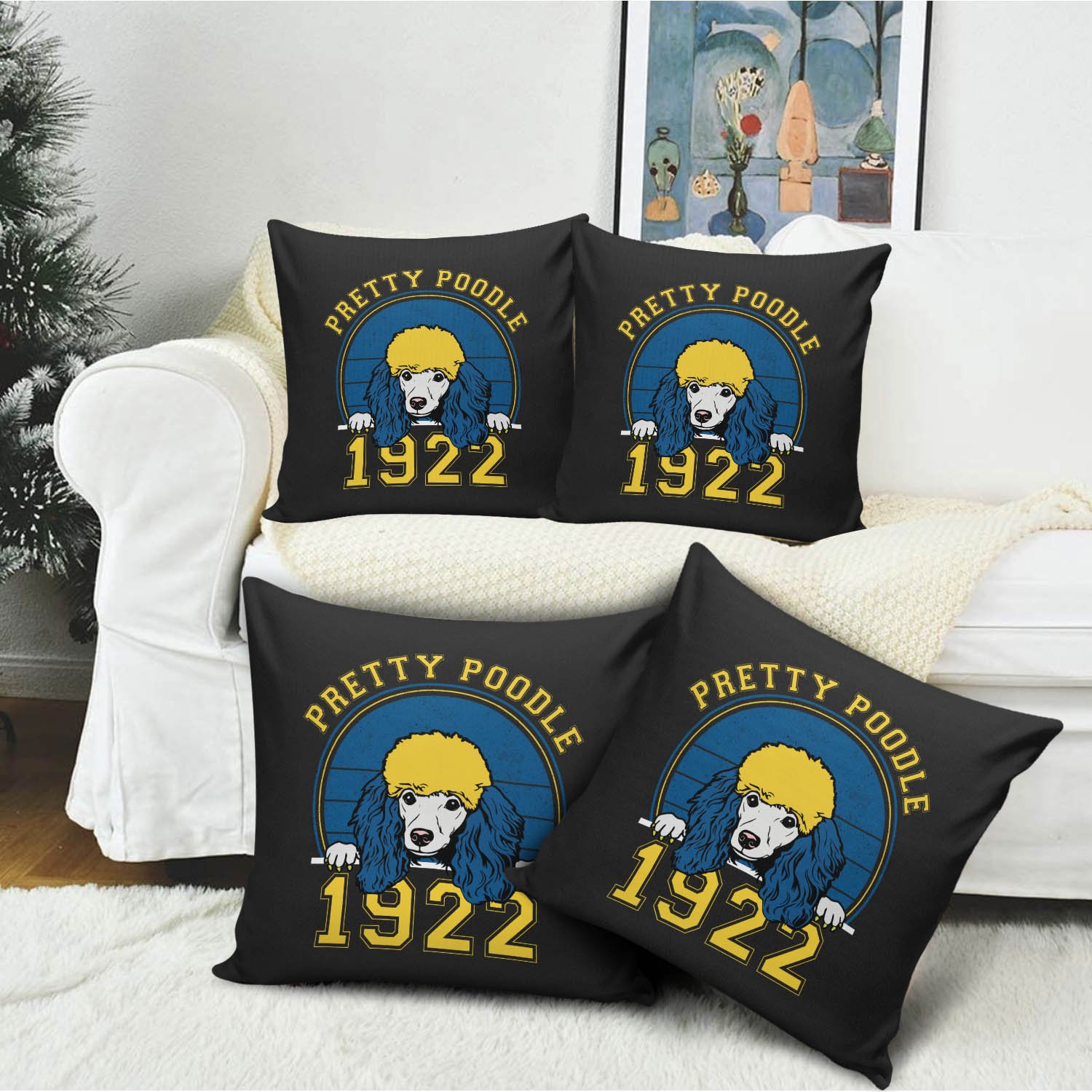 Sigma Gamma Rho Sorority, Poodle Gamma-Rho, Pretty Poodle 1922 Pillow Case