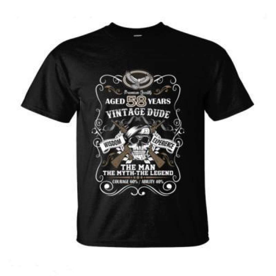 AGR Aged 58 Years Vintage Dude Wisdom Experience The Man The Myth The Legend Courage 60% Ability 40% – Ultra-Cotton T-Shirt