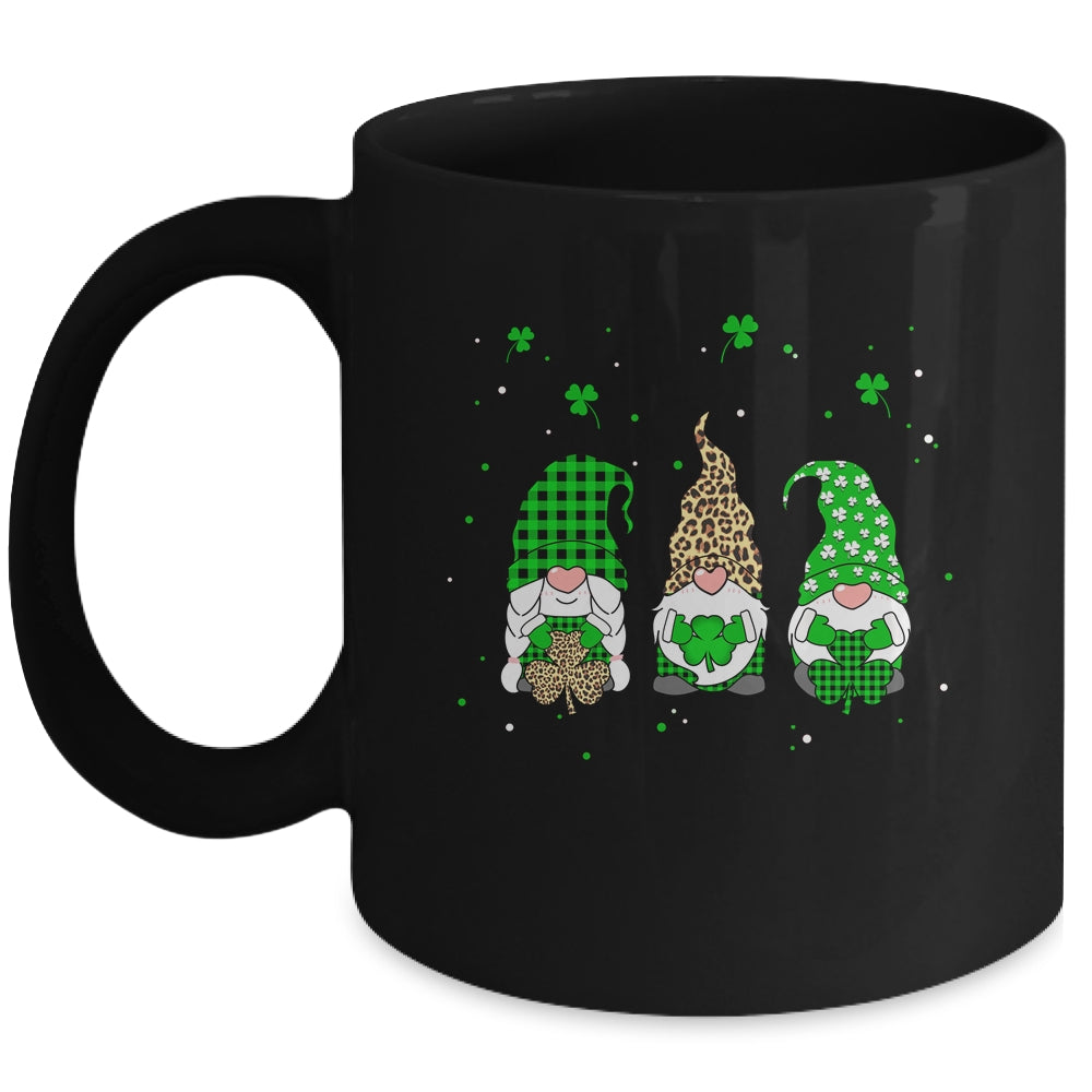 St Patricks Day Gnomes Leaf Cover Leopard Plaid Gift Mug