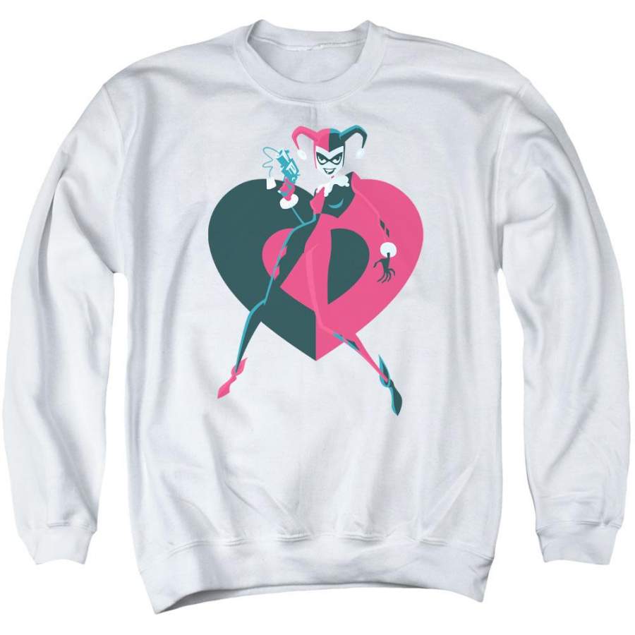 Batman – Harely  Heart Adult Crewneck Sweatshirt