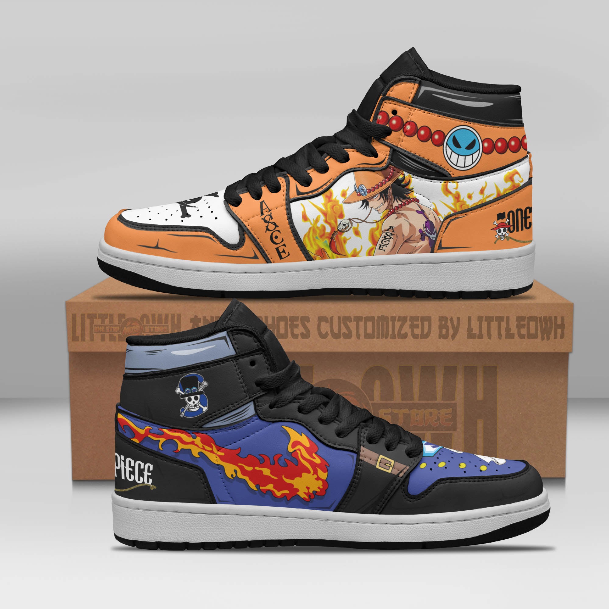 Sabo X Portgas D Ace Anime Shoes Custom One Piece Jd Sneakers