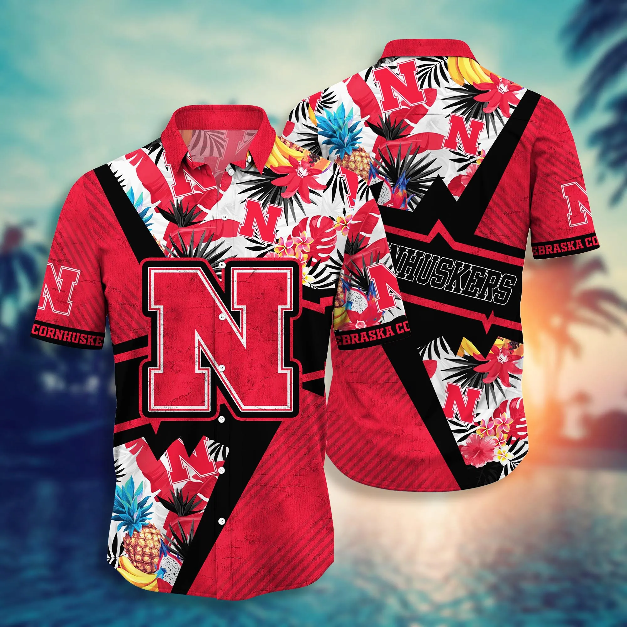 Nebraska Cornhuskers NCCA Hawaiian Shirt Road Trips Aloha Shirt