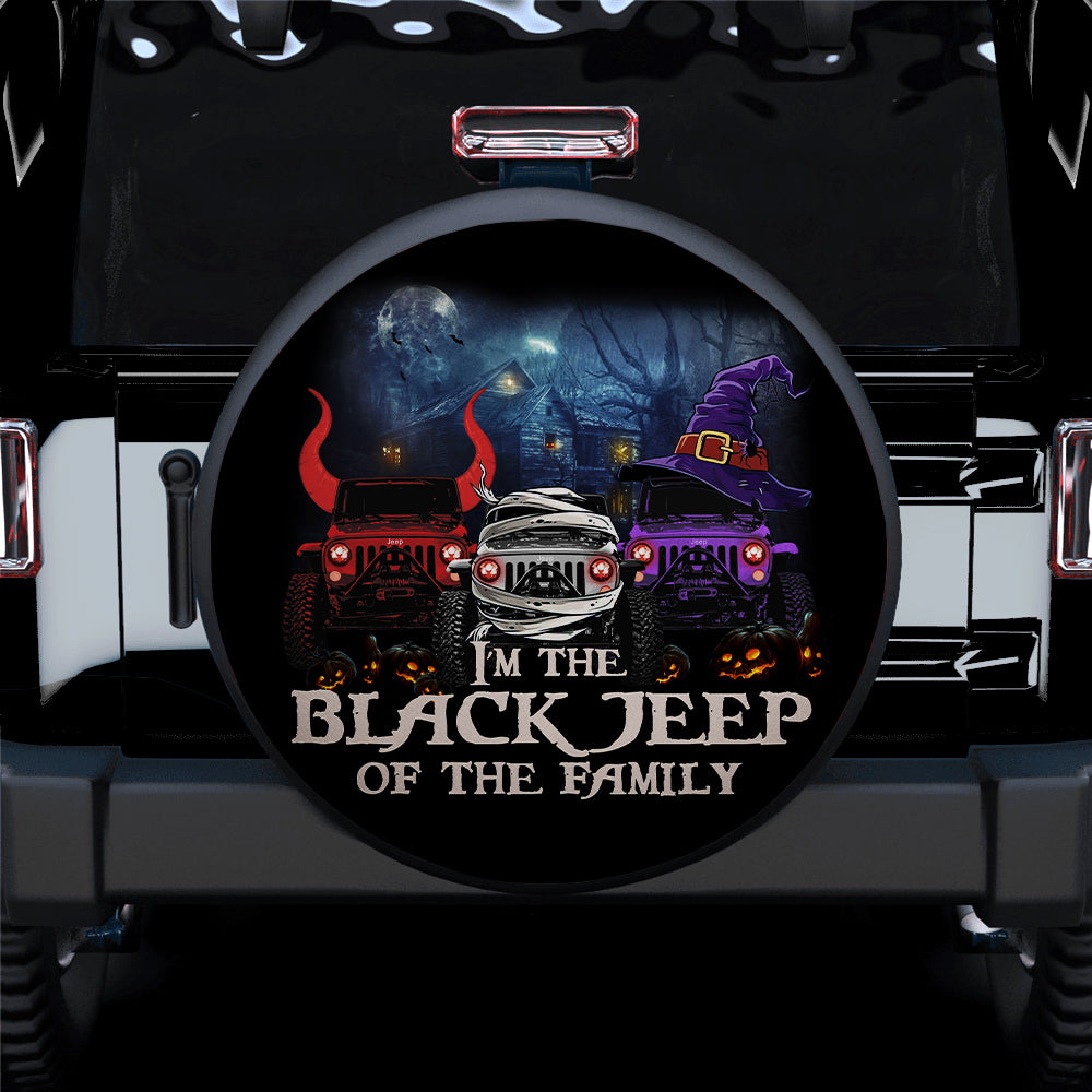 I Am The Black Jeep Of The Family Halloween Car Spare Tire Covers Gift For Campers